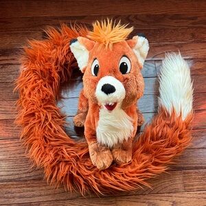Plush Orange Fox Toy with Fluffy Tail
